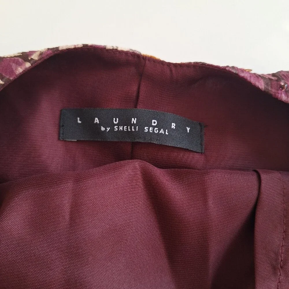 Vintage Laundry Y2K Silk Beaded Floral dress - size Small - Picture 8 of 10